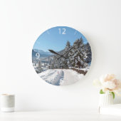 Winter in St. Moritz Große Wanduhr (Zuhause)