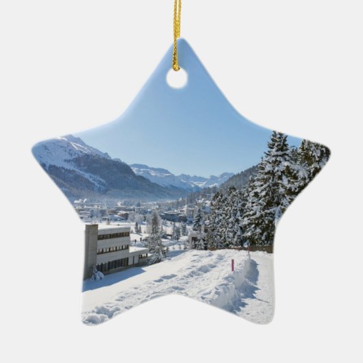 Winter in St. Moritz Keramikornament (Vorne)
