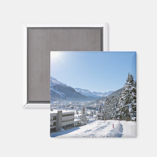 Winter in St. Moritz Magnet (Vorderseite/Rückseite)