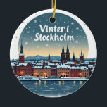 Winter in Stockholm Christmas Ornament<br><div class="desc">Capture the magic of a Swedish winter with this "Winter in Stockholm" Christmas ornament. Featuring a beautifully illustrated scene of Stockholm's snow-covered rooftops and iconic buildings, this ornament is perfect for those who love Sweden’s capital city. Add a touch of Scandinavian elegance to your holiday decor and celebrate the charm...</div>