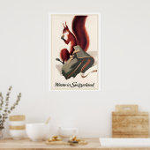 Winter in Switzerland Vintage Travel Poster (Küche)