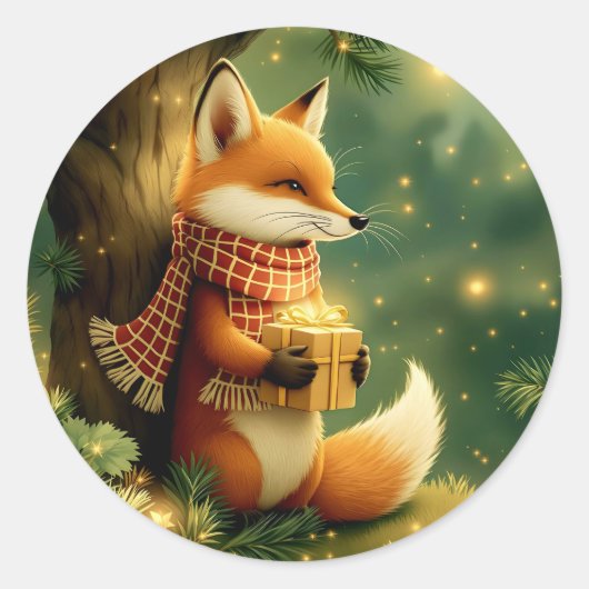 Winter in the Pines Runder Aufkleber (Vorderseite)