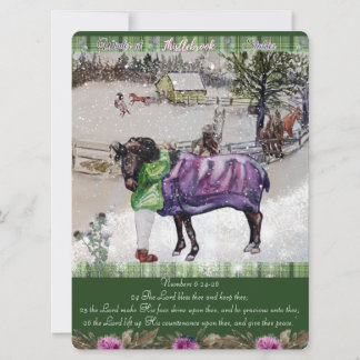 Winter in Thistlebrook Pferdeställe-Schrift Feiertagskarte