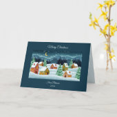 Winter in town Customisable folded greeting Card Karte (Gelbe Blume)