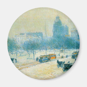 Winter in Union Square von Frederick Childe Hassam Magnet