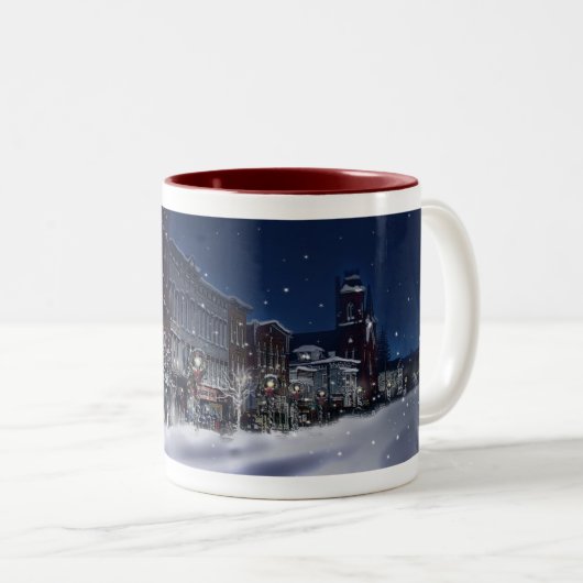 Winter in Waterville Zweifarbige Tasse (VorderseiteRechts)