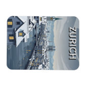 Winter in Zurich Switzerland Travel Magnet (Horizontal)