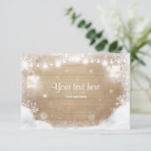 Winter Insert Card Schnee Rustikales Holz Mason Gl (Stehend Vorderseite)