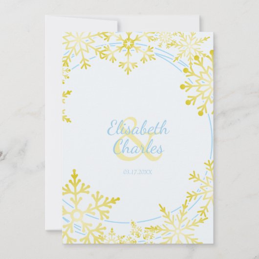 Winter Inspiriert Hochzeitsplanung mit Schneeflock Einladung (Vorderseite)