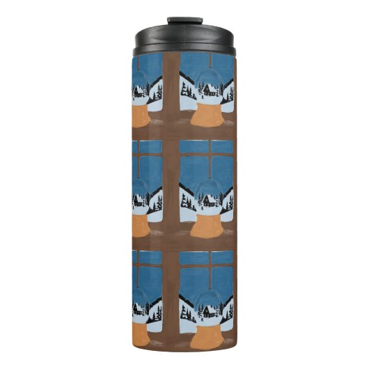 Winter Insulated Bottle - Snow Globe by the Window Thermosbecher (Vorderseite)