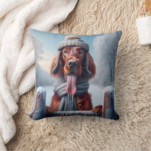 Winter Irish Setter Dog Kissen