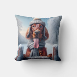 Winter Irish Setter Dog Kissen