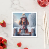 Winter Irish Setter Dog Serviette (Beispiel)