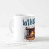 Winter Is Here Fireplace Mug – Cozy Fire Design Kaffeetasse (Vorderseite Links)