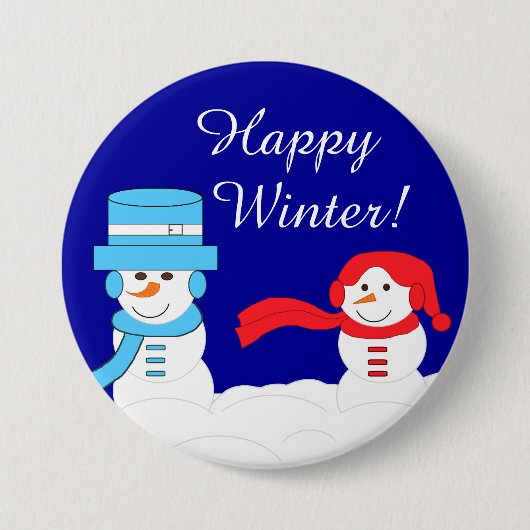 Winter is Quite Snowy:  Dark Blue Button (Vorderseite)