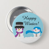 Winter is Quite Snowy: Light Blue Button (Vorne & Hinten)