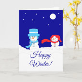 Winter is Snowy: Dark Blue Karte (Gelbe Blume)