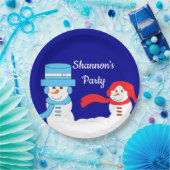 Winter is Snowy:  Dark Blue Pappteller (Party)