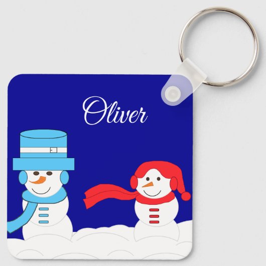 Winter is Snowy:  Dark Blue Schlüsselanhänger (Rückseite)