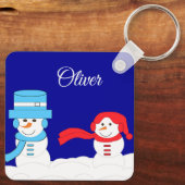 Winter is Snowy: Dark Blue Schlüsselanhänger (Rückseite)