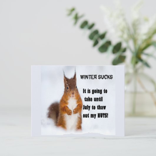 Winter Ist zum Kotzen Postkarte (Stehend Vorderseite)