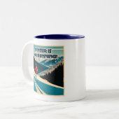 Winter ist zum Laufen Zweifarbige Tasse (Vorderseite Links)