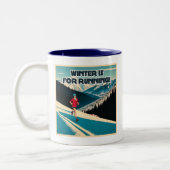 Winter ist zum Laufen Zweifarbige Tasse (Links)