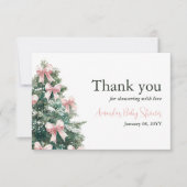 Winter It's Cold Outside Pink Bow Girl Baby Shower (Vorderseite)