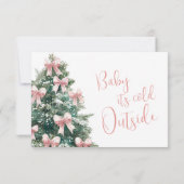 Winter It's Cold Outside Pink Bow Girl Baby Shower (Rückseite)