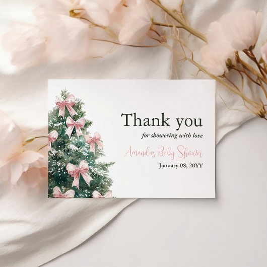 Winter It's Cold Outside Pink Bow Girl Baby Shower