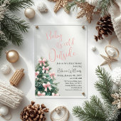 Winter It's Cold Outside Pink Bow Girl Baby Shower Acryleinladungen