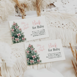 Winter It's Cold Outside Pink Bow Girl Baby Shower Begleitkarte