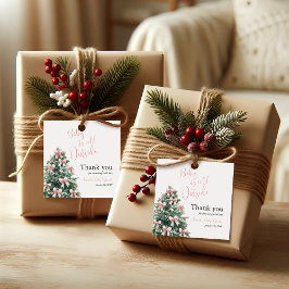 Winter It's Cold Outside Pink Bow Girl Baby Shower Geschenkanhänger