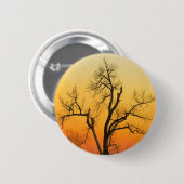 Winter-Jahreszeit-Sonnenuntergang-Baum Button (Vorne & Hinten)