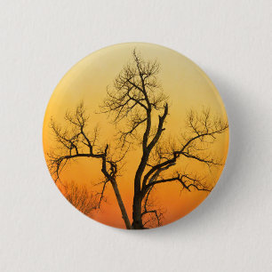 Winter-Jahreszeit-Sonnenuntergang-Baum Button