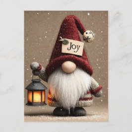 WINTER JOY: Cute Knitted Christmas Gnome Postkarte