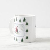 Winter Joy Fox Rabbit Roboggange Urlaub Kaffeetasse (Vorderseite Links)