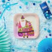 Winter Joyous Santa 7-Zoll-Square Papierplatte Pappteller (Party)