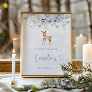 Winter Junge oh Hirsche Raten Sie, wie viele Bonbo Poster