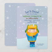 Winter-Jungen-Einladung Einladung (Vorne/Hinten)