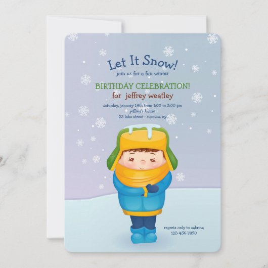 Winter-Jungen-Einladung Einladung (Vorderseite)