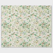 Winter Juniper Pine Gift Wrap on Off White Geschenkpapier (Flach)