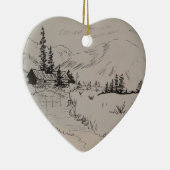 Winter-Kabine des Nordholzes Keramikornament (Rechts)