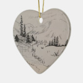 Winter-Kabine des Nordholzes Keramikornament (Links)