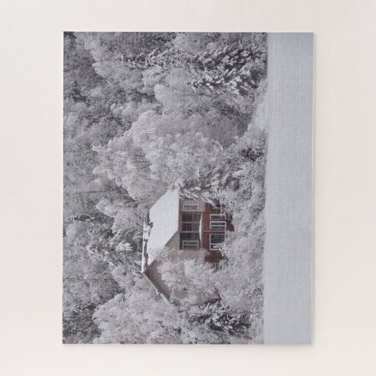 Winter-Kabinen-Schnee umfaßte Puzzle (Vertikal)