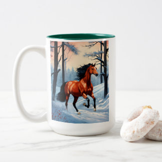 Winter-Kaffeetasse | Becher mit gemütlichem Schnee Zweifarbige Tasse
