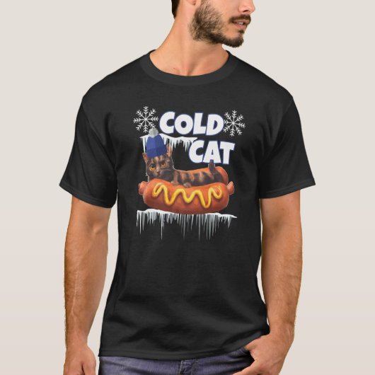 Winter-Kalte Katze T-Shirt (Vorderseite)