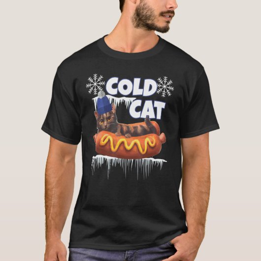 Winter-Kalte Katze T-Shirt (Vorderseite)