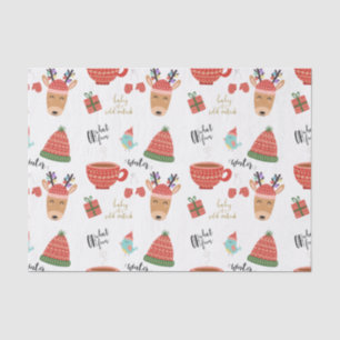Winter-Kaltferien-Weihnachten-Rustikal-Kraft-Land Seidenpapier