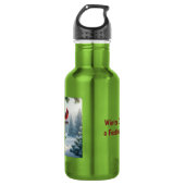 Winter Kardinal auf einem festlichen Geburtshaus Edelstahlflasche (Vorderseite)